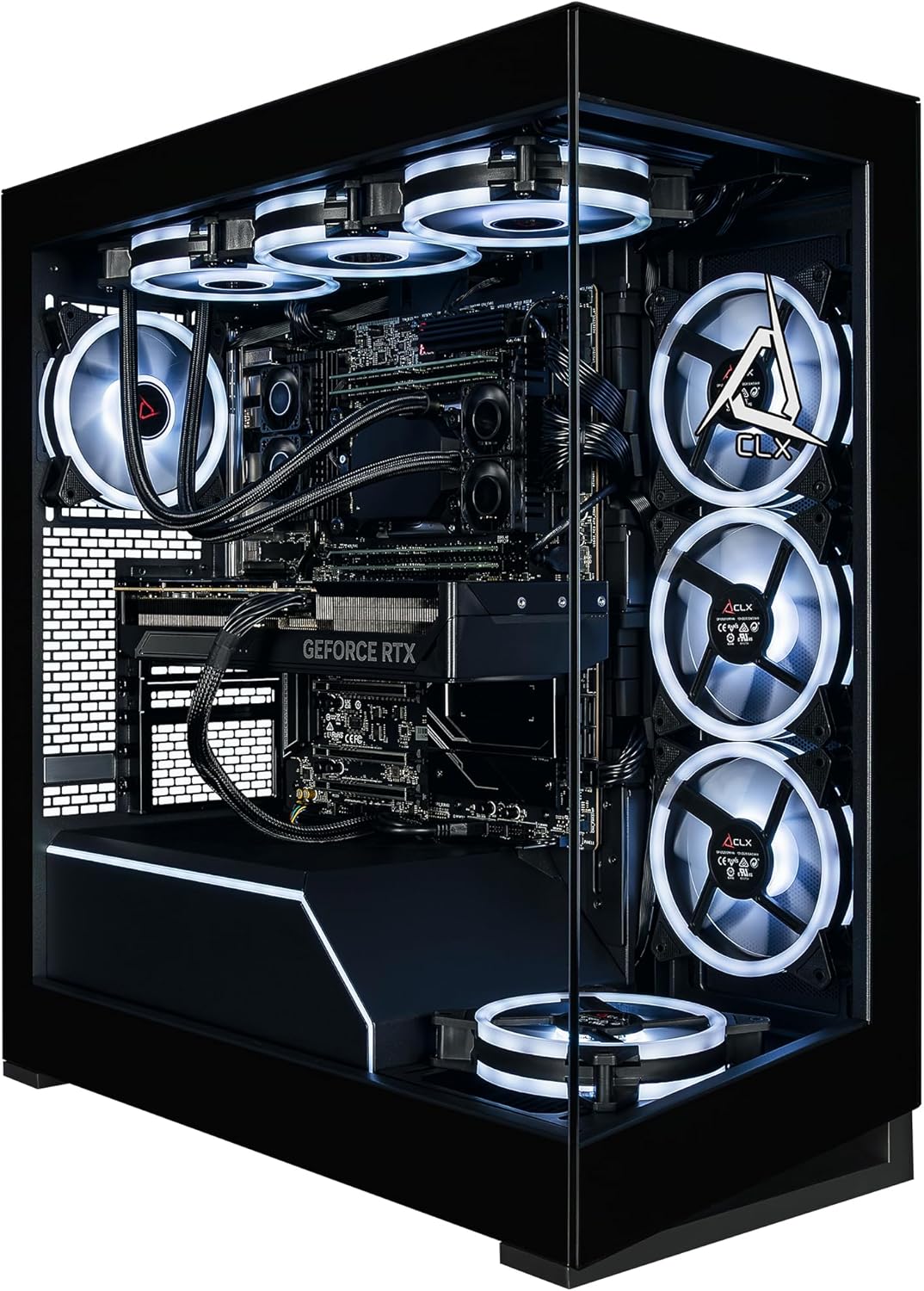 CLX Horus Creator Workstation - AMD Ryzen Threadripper 9980X 3.2GHz, GeForce RTX 5090, 4TB NVMe M.2 SSD, 256GB DDR5 ECC Memory, 360mm AIO, WiFi, Windows 11 Pro, Black, AI-Accelerated